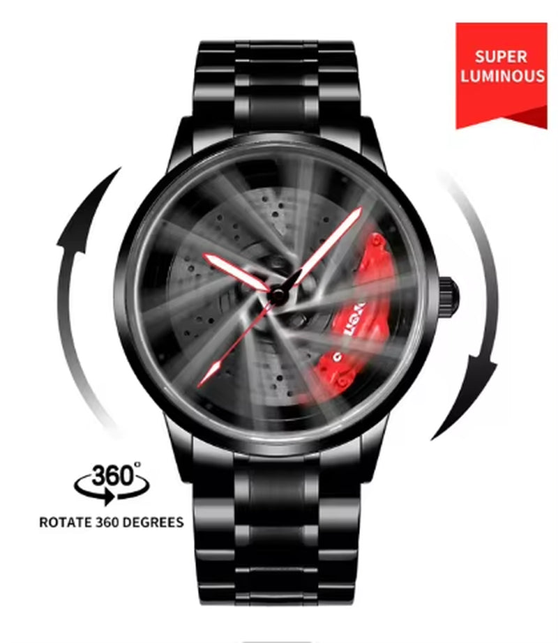 Luxury Sport Car Wheel Watch for Men Top Brand AMG Wheel Rim Dial 3D Fashion Men'S Watch Waterproof Men Watch Relogio Masculino