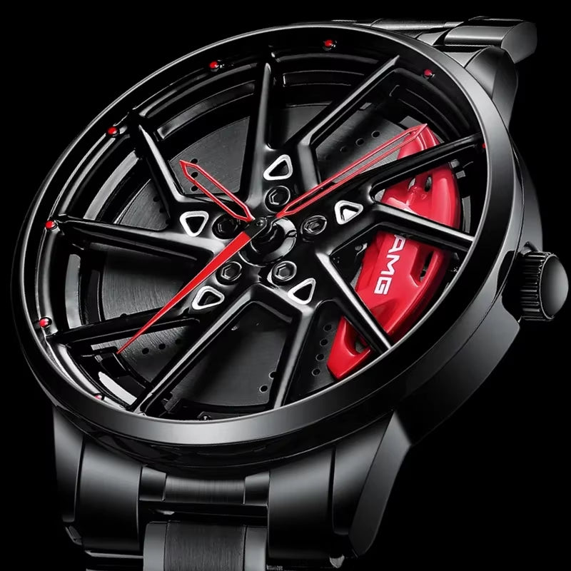 Luxury Sport Car Wheel Watch for Men Top Brand AMG Wheel Rim Dial 3D Fashion Men'S Watch Waterproof Men Watch Relogio Masculino